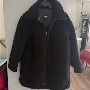 UGG Women's Plush Black Teddy Jacket